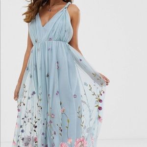 Blue flowy maxi dress